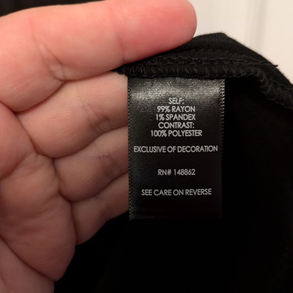 New with tags! Black Lace Detail Top, size 3X - Picture 5 of 10